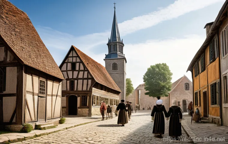 프랑스의 종교 개혁과 가톨릭 영향 - **Prompt 1: The Whispers of Change**
    *   **Description:** A close-up, historical painting-style ...