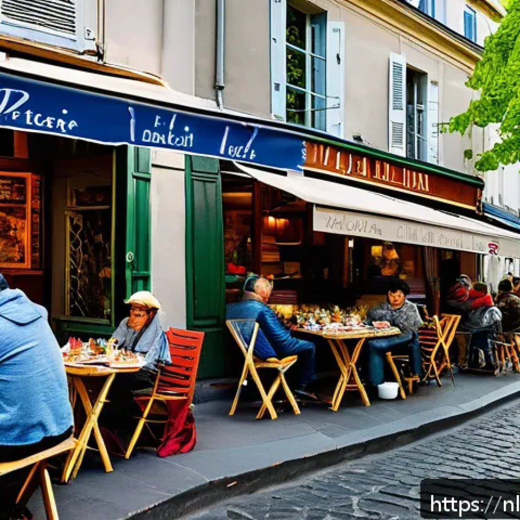 몽마르뜨 언덕 예술가 거리 탐방 - A lively scene at Place du Tertre in Montmartre, Paris, capturing artists sketching and painting por...
