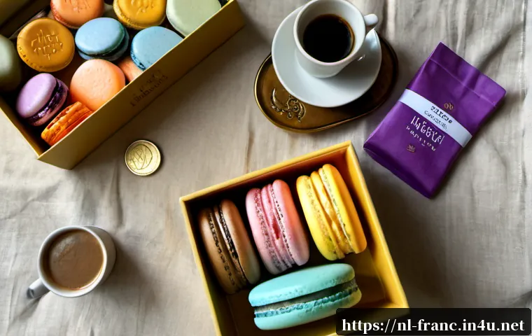 프랑스에서 꼭 사야 할 기념품 - Photorealistic overhead flat lay of elegant French souvenirs for a Dutch traveler: unbranded artisan...